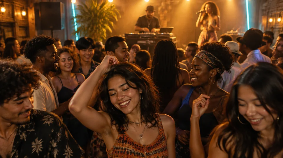 Mensen dansen samen tijdens een avond met livemuziek
